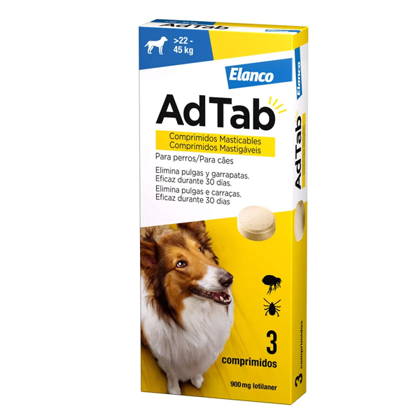 ADTAB 900mg (22-45KG) Perro Masticable 3Comprimidos