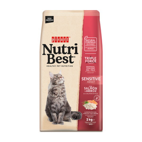 NUTRIBEST CAT ADULT SENSITIVE SALMON &amp; RICE 2KG
