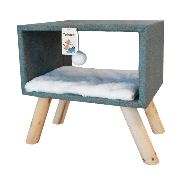 Rascador Confort con juguete colgante gris-beige Twinbee WTM-117059