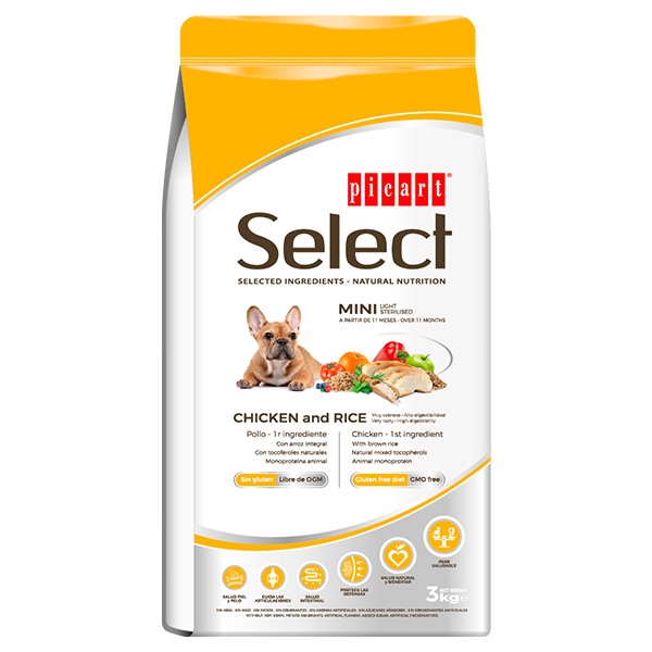 SELECT MINI ADULT LIGHT-STERILISED CHICKEN&amp;RICE 3KG