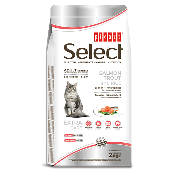 SELECT CAT ADULT SENSITIVE - STERILISED·LIGHT 2KG.