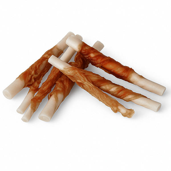 Q.Palo de cuero crudo de Pato QBH012-Precio 1ud-Bolsa 68ud.12,5cm