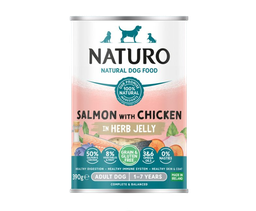 [5010708700480] Naturo Dog Lata Salmón y Pollo C/GELAT 390gr.