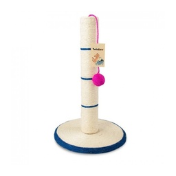 [8436540741172] Rascador base redonda blanco azul bola rosa 30x46 Twinbee WTM-819